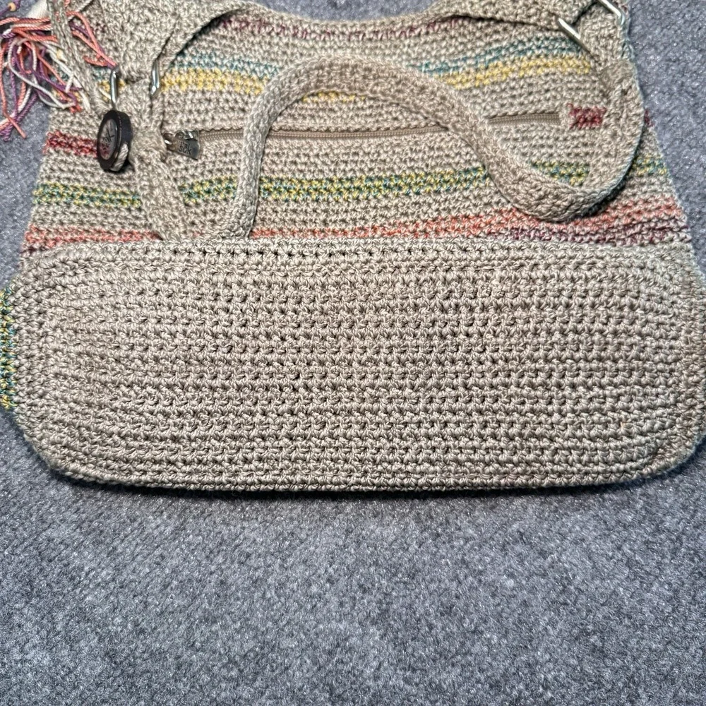 The Sak Belle Tote Shoulder Bag Slouchy Handbag Purse Rainbow Stripe EXTRA CHARM
